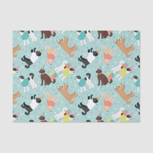 Papier Mousseline Labradoodle / Goldendoodle Anniversaire Party (Recto)