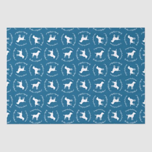 Papier Mousseline Labrador Chien Baby shower Blue Boy Lab (Recto)