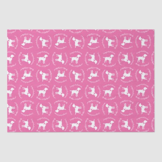 Papier Mousseline Labrador Chien Baby shower Rose Girl Lab (Recto)