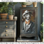 Papier Mousseline Labrador Chien Wild West Style Outfit CF4 Découpag