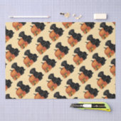 Papier Mousseline Labrador Noir avec feuilles d'automne et Citrouill (Artisanat)