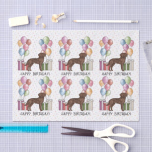Papier Mousseline Labrador Retriever Chocolat Anniversaire Coloré