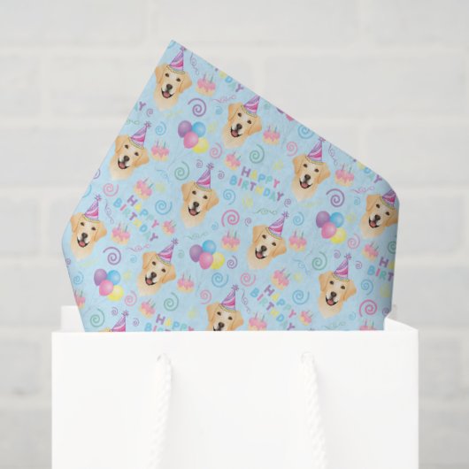 Papier Mousseline Labrador Retriever Tissue Paper in Blue (Sac cadeau)