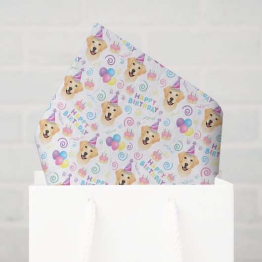 Papier Mousseline Labrador Retriever Tissue Paper in White (Sac cadeau)