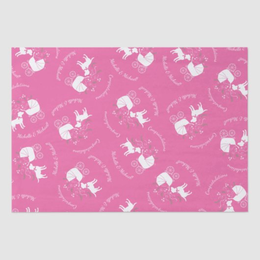 Papier Mousseline Labrador Theme Chien Baby shower Pink Lab (Recto)