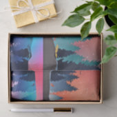 Papier Mousseline Lac d'hiver pittoresque avec Cerf (Cadeau)