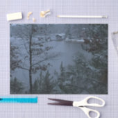Papier Mousseline Lac tranquille winter (Artisanat)