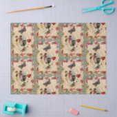 PAPIER MOUSSELINE LACE ANTIQUE VALENTINE, CUPIDE, AMOUREUX ET BOUTTE (Artisanat)