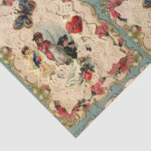 PAPIER MOUSSELINE LACE ANTIQUE VALENTINE, CUPIDE, AMOUREUX ET BOUTTE (Détail)