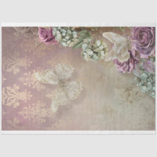 Papier Mousseline Lace Reverie, Papillon Mauve Menthe & Floral
