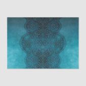 Papier Mousseline Lacy Turquoise Grunge Decoupage (Recto)