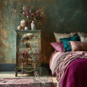 Papier Mousseline Lady & a Parasol Ethereal Floral Field