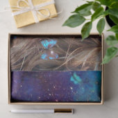 Papier Mousseline LADY AVEC BLEU BUTERRFLY Beauté dans la nature (Cadeau)