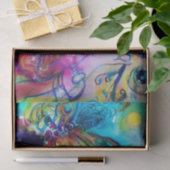 Papier Mousseline LADY AVEC MASQUE FEATHEREE / Mascarade vénitienne (Cadeau)