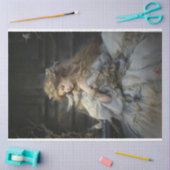 Papier Mousseline Lady Bird en robe bleue découpage (Artisanat)