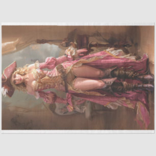 Papier Mousseline Lady Pirate dans Rose Rose Rider Découpage