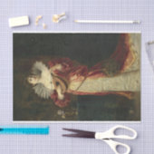 Papier Mousseline Lady with Lute de Ferdinand Wagner Jnr. (Artisanat)