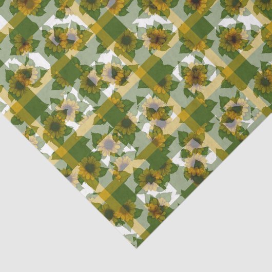 Papier Mousseline Ladybug-Tournesols-Plaid (Détail)