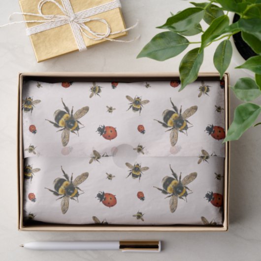 Papier Mousseline Ladybugs in Bees papier motif (Cadeau)