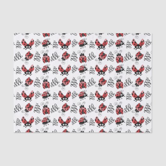 Papier Mousseline Ladybugs Whimsical et Squiggles (Recto)