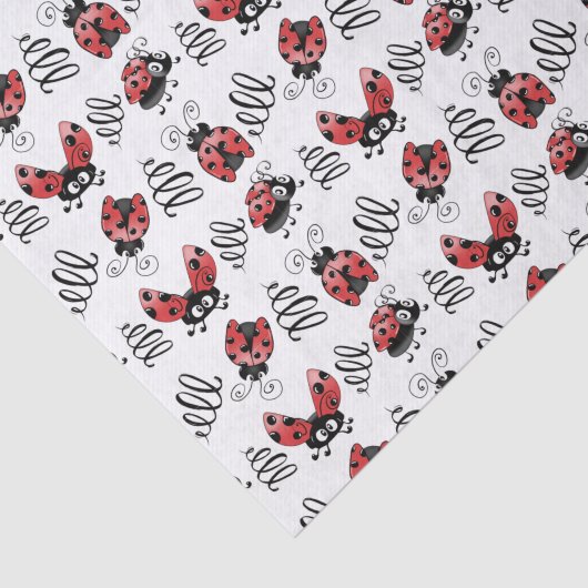 Papier Mousseline Ladybugs Whimsical et Squiggles (Détail)