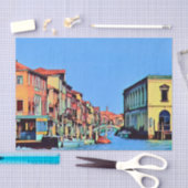 Papier Mousseline Lagon vénitien - MURANO - vue (Artisanat)