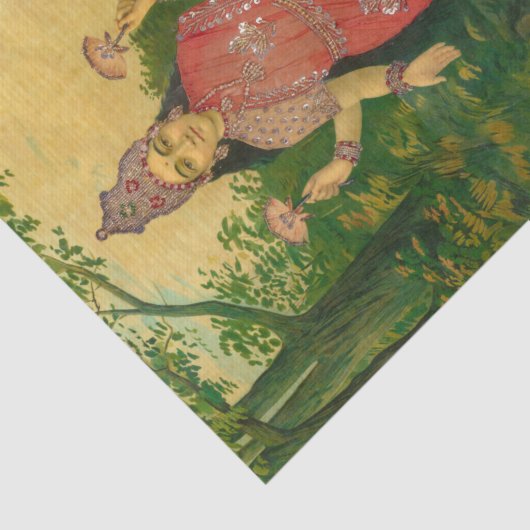 Papier Mousseline Lakshmi par Raja Ravi Varma (Détail)