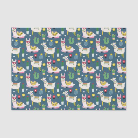 Papier Mousseline Lamas dans le motif de lunettes de soleil (Recto)