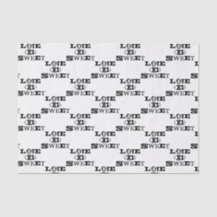 Papier Mousseline L'amour est doux typographie vintage mariage perso