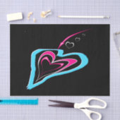 Papier Mousseline L'amour est une trace de coeurs (Artisanat)