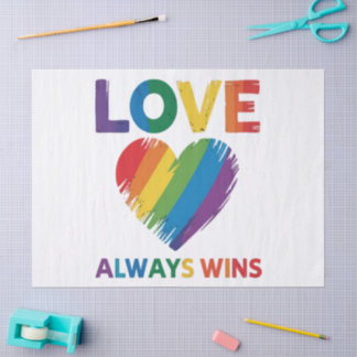 Papier Mousseline L'amour gagne toujours LGBT