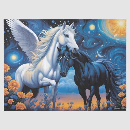 Papier Mousseline l'amour interdit pegasus et cheval (Recto)