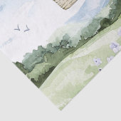 Papier Mousseline Lancement de Ballon à Air Chaud Floral de Lavande (Détail)