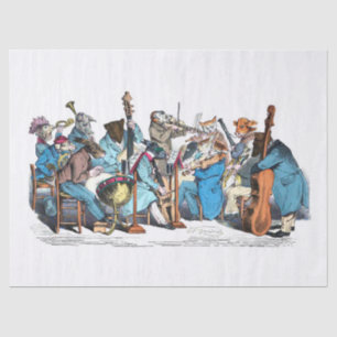 Papier Mousseline LANGUE MUSICALE FERME ANIMALE ORCHESTRE Anniversai