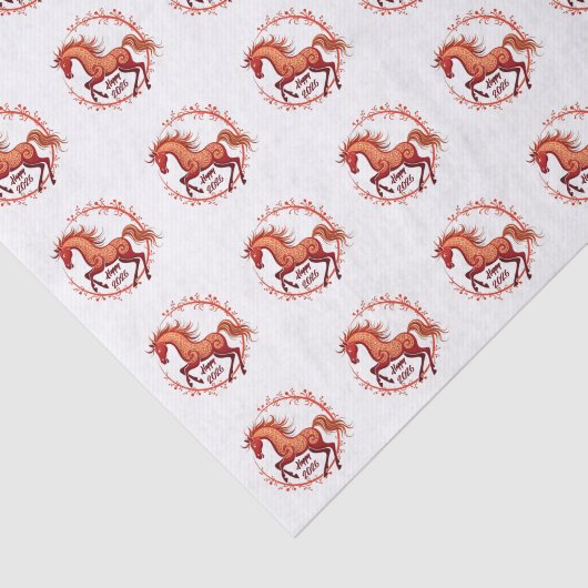 Papier Mousseline L'année du cheval 2026 (Détail)