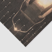 Papier Mousseline Lanterne Rustique & Bois de Grange Marron Mariage (Détail)