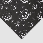 Papier Mousseline Lanternes Jack-O' noir et blanc Halloween noir (Détail)