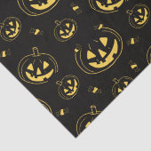 Papier Mousseline Lanternes Jack-O' noir et or Halloween noir (Détail)