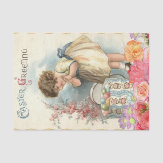 Papier Mousseline L'anticipation des oeufs de Pâques (Recto)