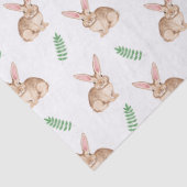 Papier Mousseline Lapin à l'aquarelle et motif de Pâques avec verdur (Détail)