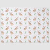 Papier Mousseline Lapin à l'aquarelle et motif de Pâques avec verdur (Recto)