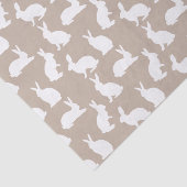 Papier Mousseline Lapin beige et blanc motif Pâques neutre (Détail)