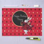 Papier Mousseline Lapin blanc à l'anniversaire rouge (Artisanat)