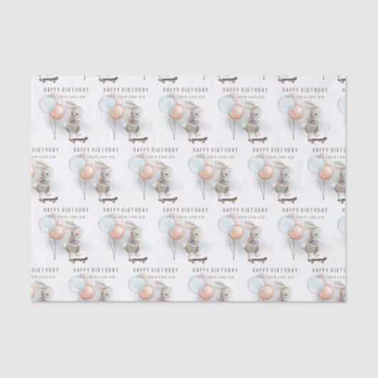 Papier Mousseline Lapin cool Sur Skateboard Tissu Papier (Recto)