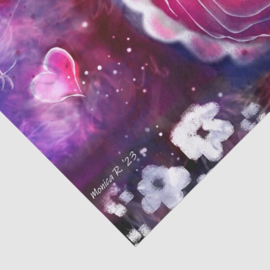 Papier Mousseline Lapin de flamme lapin Whimsical Floral Decoupage (Détail)