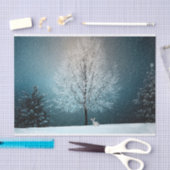 Papier Mousseline Lapin de neige de paysage de neige d'hiver (Artisanat)