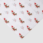 Papier Mousseline Lapin de neige et rennes Motif d'art de Noël (Détail)