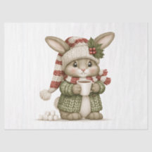 Lapin de Noël avec du chocolat chaud