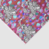 Papier Mousseline Lapin de Pâques avec oeufs sur le rouge (Détail)