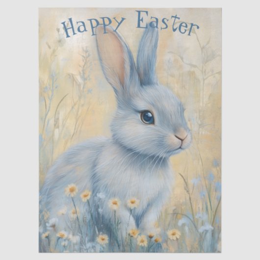 Papier Mousseline Lapin de Pâques de printemps (Recto)